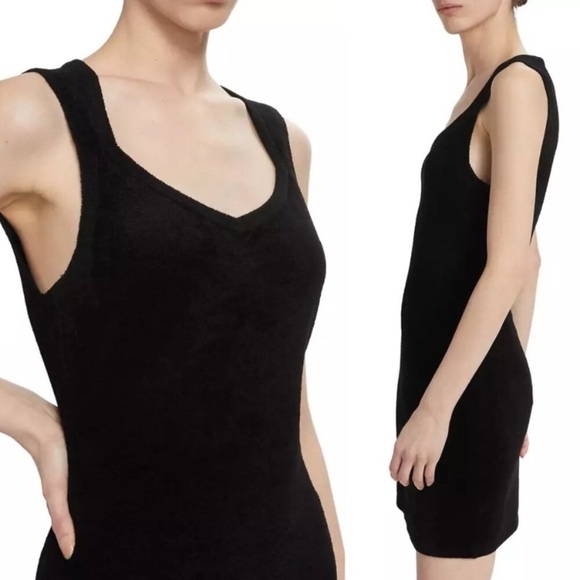 New! Theory Black Micro Velvet Sleeveless Mini Dress nwot 22735 - Picture 2 of 11